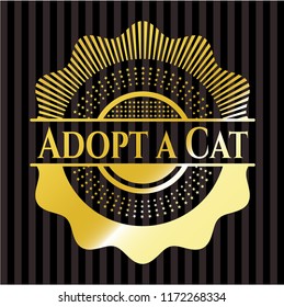 Adopt a Cat golden badge or emblem