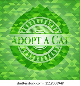 Adopt a Cat green mosaic emblem