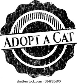 Adoptar un sello grunge de gato