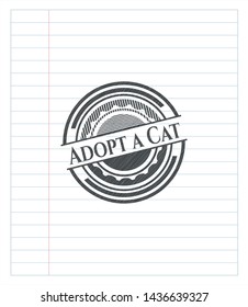 Adopt a Cat with pencil strokes. Vector Illustration. Detailed.