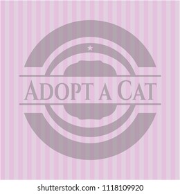 Adopt a Cat pink emblem. Vintage.