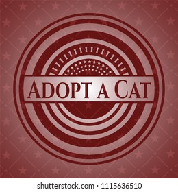                              Adopt a Cat red emblem. Retro    