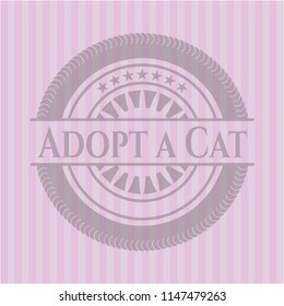 Adopt a Cat retro pink emblem