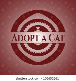 Adopt a Cat retro red emblem