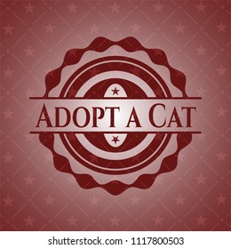 Adopt a Cat retro style red emblem