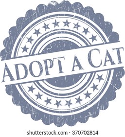 Adopt a Cat rubber grunge texture stamp