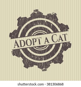 Adopt a Cat rubber grunge texture stamp