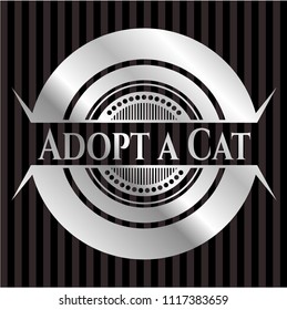 Adopt a Cat silvery shiny badge