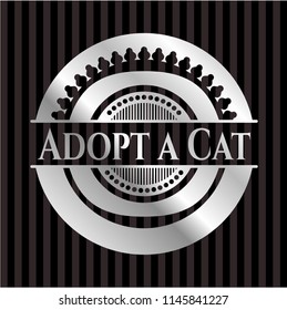 Adopt a Cat silvery shiny badge