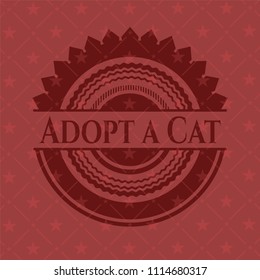 Adopt a Cat vintage red emblem