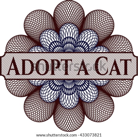 Adopt a Cat written inside a money style rosette