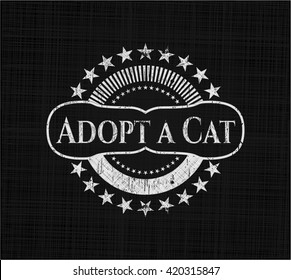 Adopt a Cat written on a chalkboard