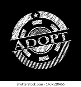 Adopt chalk emblem. Vector Illustration. Detailed.