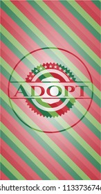 Adopt christmas emblem background.