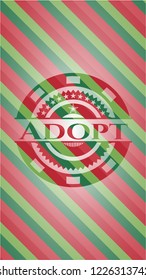 Adopt christmas emblem background.