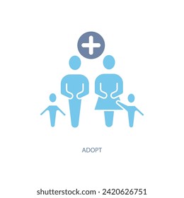 adoptar el icono de línea de concepto. Ilustración de elemento simple. adoptar el diseño de símbolos de esquema de concepto.