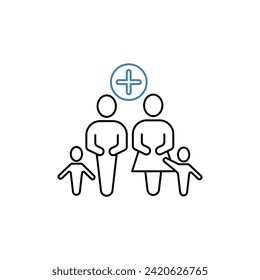 adopt concept line icon. Simple element illustration. adopt concept outline symbol design.