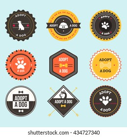 Adopt a dog badges.