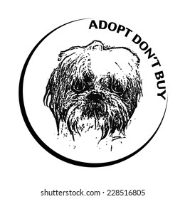 adopt don't buy grunge stamp with on vector illustrtation
