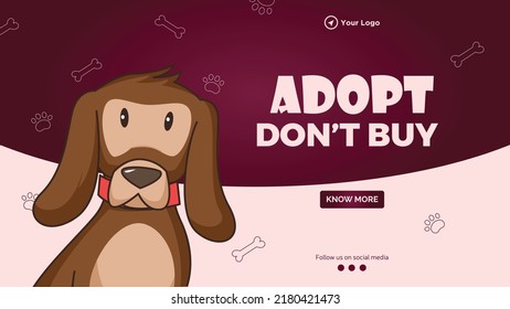 Adopt Dont Buy Landscape Banner Template Stock Vector (Royalty Free ...