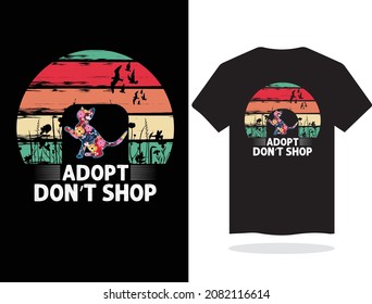 Adopt Don't Shop Cat colorful t shirt design 