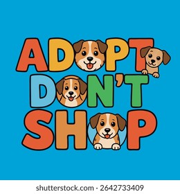 Adopt Don't Shop Cute Dog Illustrations for Animal Shelters Pet Adoption Campaigns and Rescues