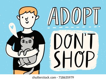 Adopt don't shop vector illustration