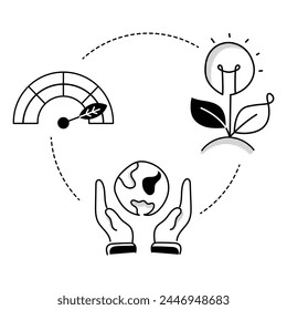 Adopt eco friendly solutions with the icon, symbolizing environmentally conscious approaches for sustainable problem solving and reducing ecological footprint.