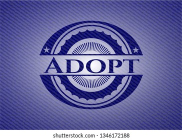 Adopt emblem with denim high quality background