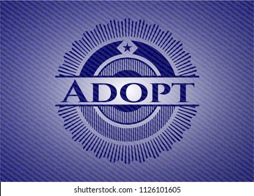Adopt emblem with denim texture