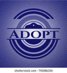 Adopt emblem with jean high quality background