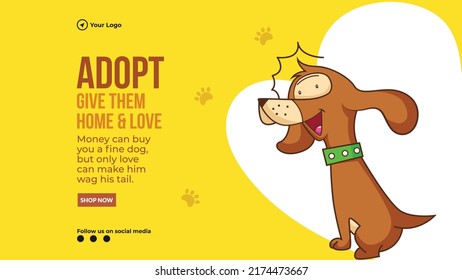 Adopt give them home and love landscape banner design template. 