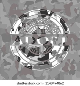 Adopt grey camouflaged emblem