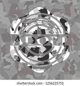 Adopt grey camouflaged emblem