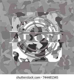 Adopt grey camouflaged emblem
