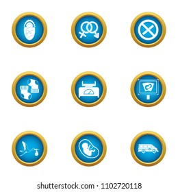 Adopt icons set. Flat set of 9 adopt vector icons for web isolated on white background