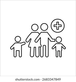 Adoptar iconos. Ilustración vectorial de línea simple