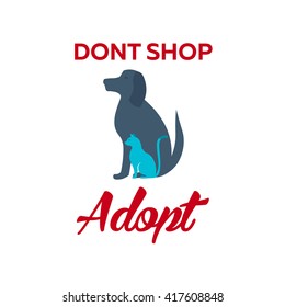 Adopt logo. Dont shop, adopt. Adoption concept. Vector illustration
