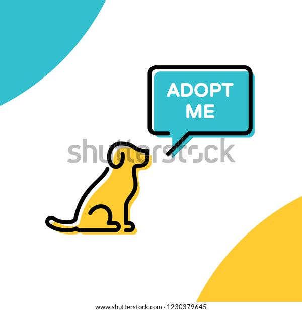 Adopt Me Design Poster Dog Vector Stock Vector Royalty Free