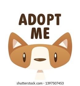 Adopt me dog vector isolated illustration