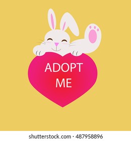 adopt me with rabbit and heart vector 