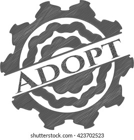 Adopt pencil strokes emblem