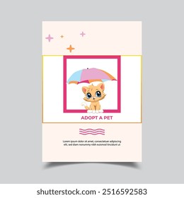 Adopt a pet celebration cat day flyer template