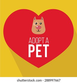 adopt a pet illustration over yellow color background