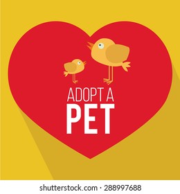 adopt a pet illustration over yellow color background