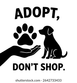 Adopt a Pet Instead of Shopping Cute Vector Illustration for Animal Shelter