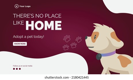 Adopt a pet today landscape banner template. 