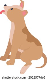 Adopt puppy from abroad semi flat color vector character. Full body animal on white. Visiting animal shelter. Dog rehoming isolated modern cartoon style illustration for graphic design and animation