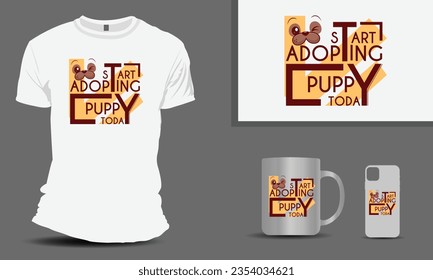 Puppy-T-Shirt-Design annehmen