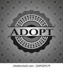 Adoptar un emblema oscuro realista. Ilustración vectorial. Detallado. 